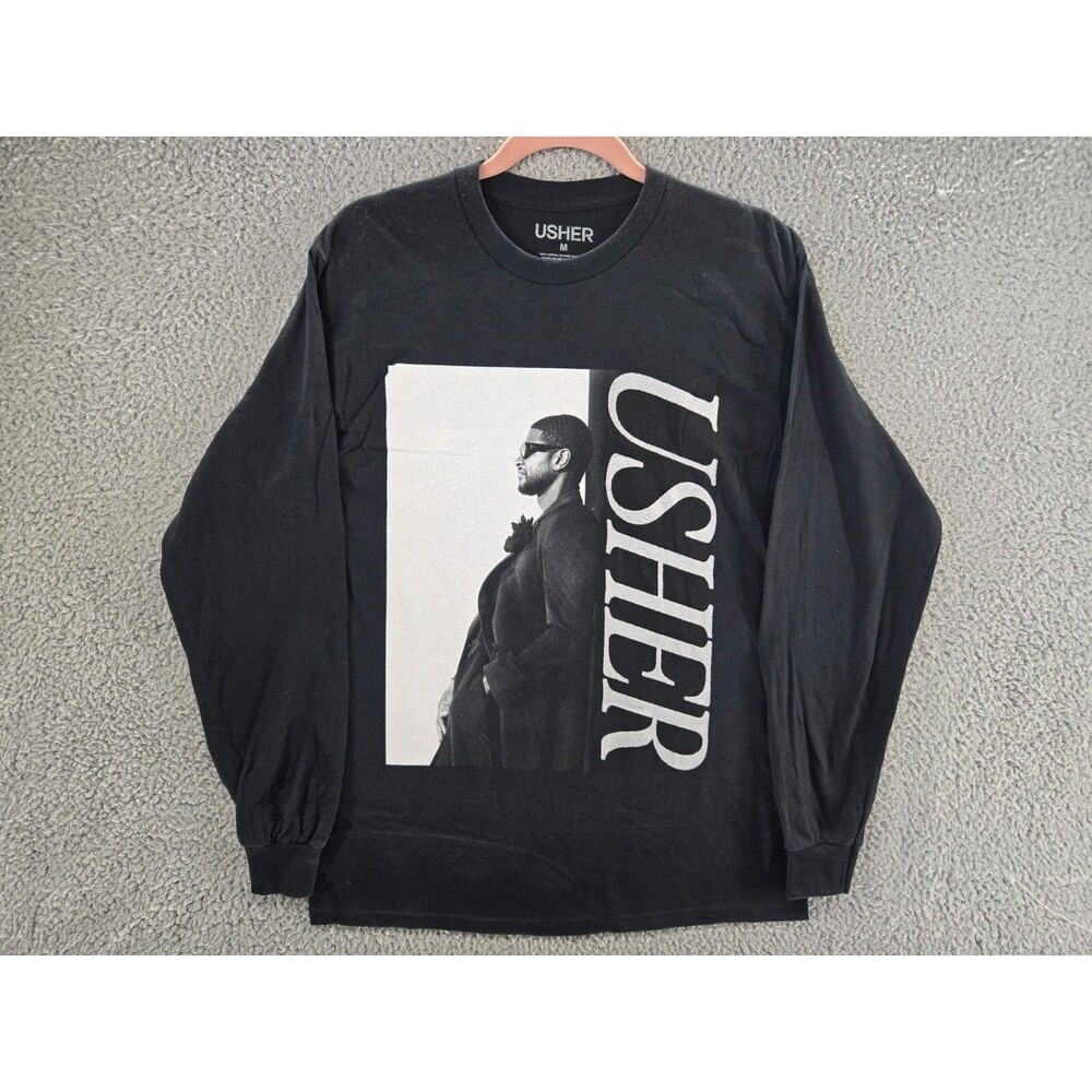 Usher Shirt Mens Medium Past Present Future Tour 2024 Concert T-Shirt Black
